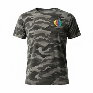 Brooklyn Cloth Mens Grey Camo Smiley Face Graphic T-Shirt‎ XL Short Sleeve
